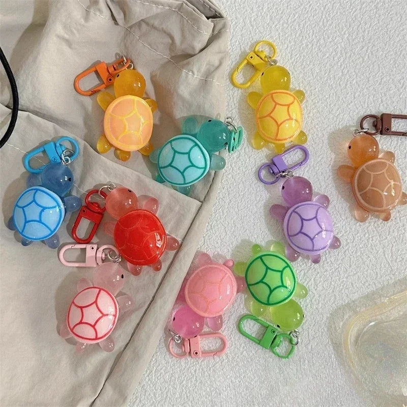1/8Pcs Colorful Luminous Turtle Keychain