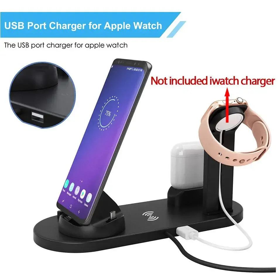 30W 7 in 1 Wireless Charger Stand Pad For iPhone