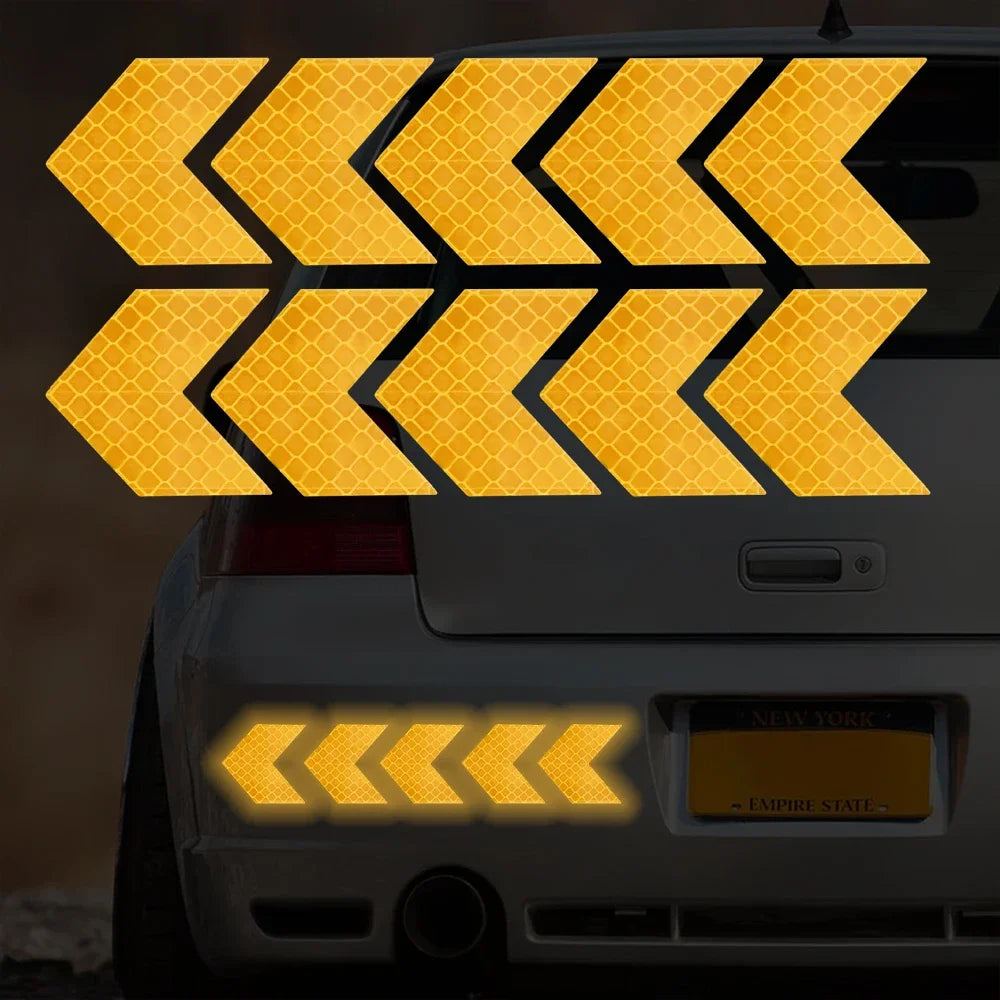 10 Pcs/Set Car Sticker Reflective Arrow Sign