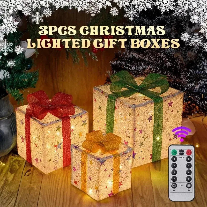 3PCS Christmas Gift Box Christmas Decor