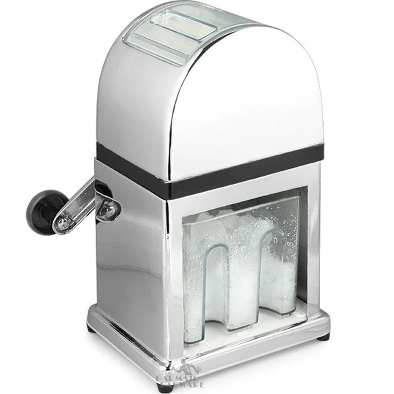Manual Ice Crusher Machine with Stylish Mirrored Finish