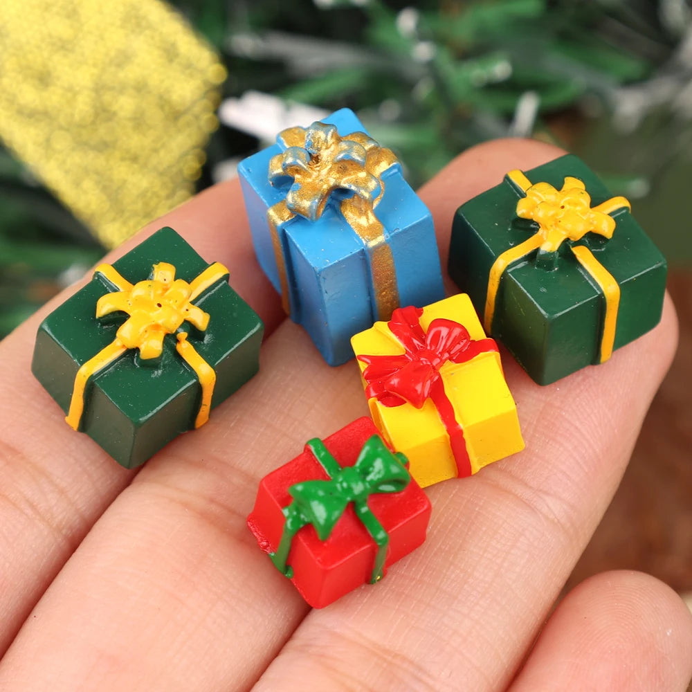 10/50pcs Colorful Resin Gift Box Christmas
