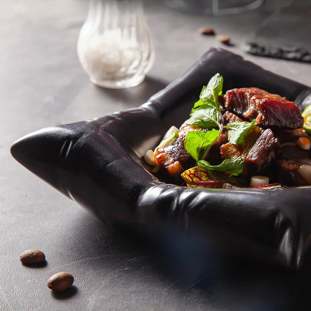 creative white high-end hotel square plate