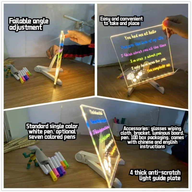 Personalized LED Lamp Acrylic Message Note Board