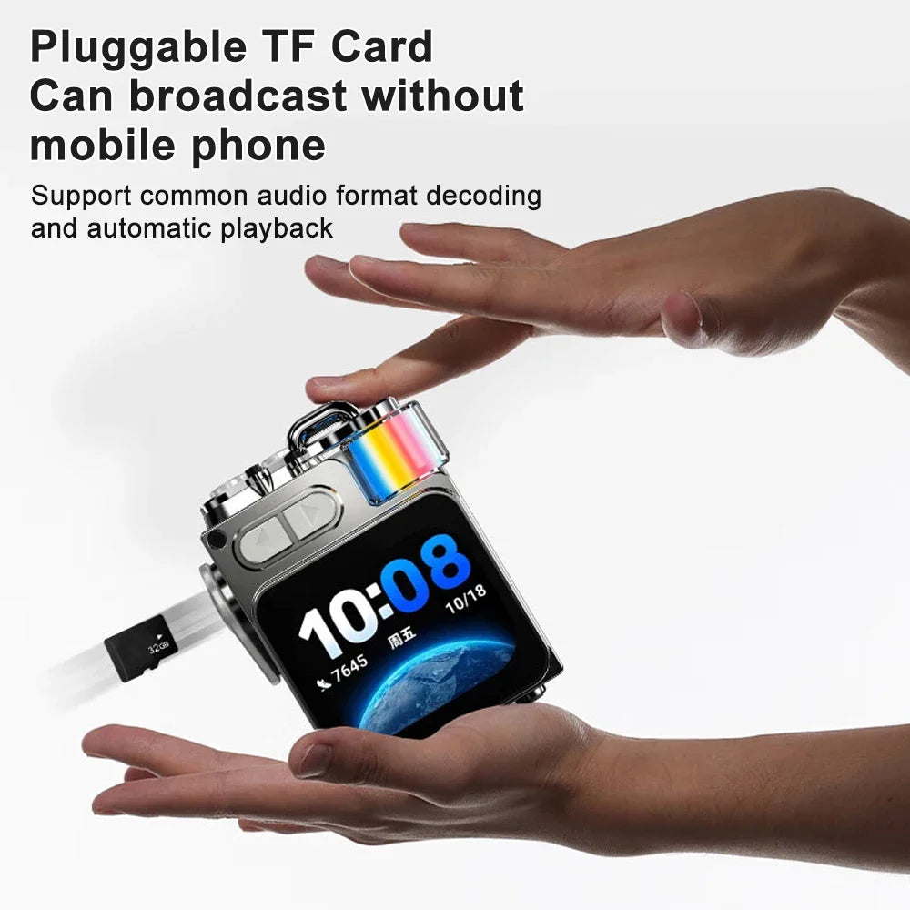 LED Display Screen RGB Desktop Subwoofer Wireless Loudspeaker