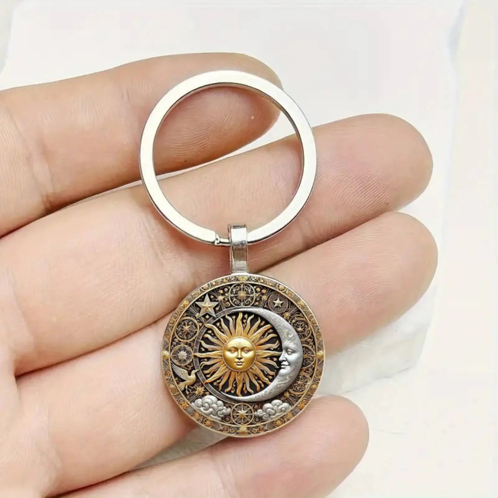 Sun and Moon Keychain