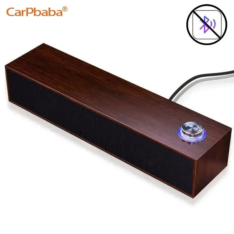 Carpbaba E350M Soundbar Home Theater Wired Bluetooth Speaker Computer Subwoofer Echo Wall Desktop Wooden Soundbox HiFi Stereo