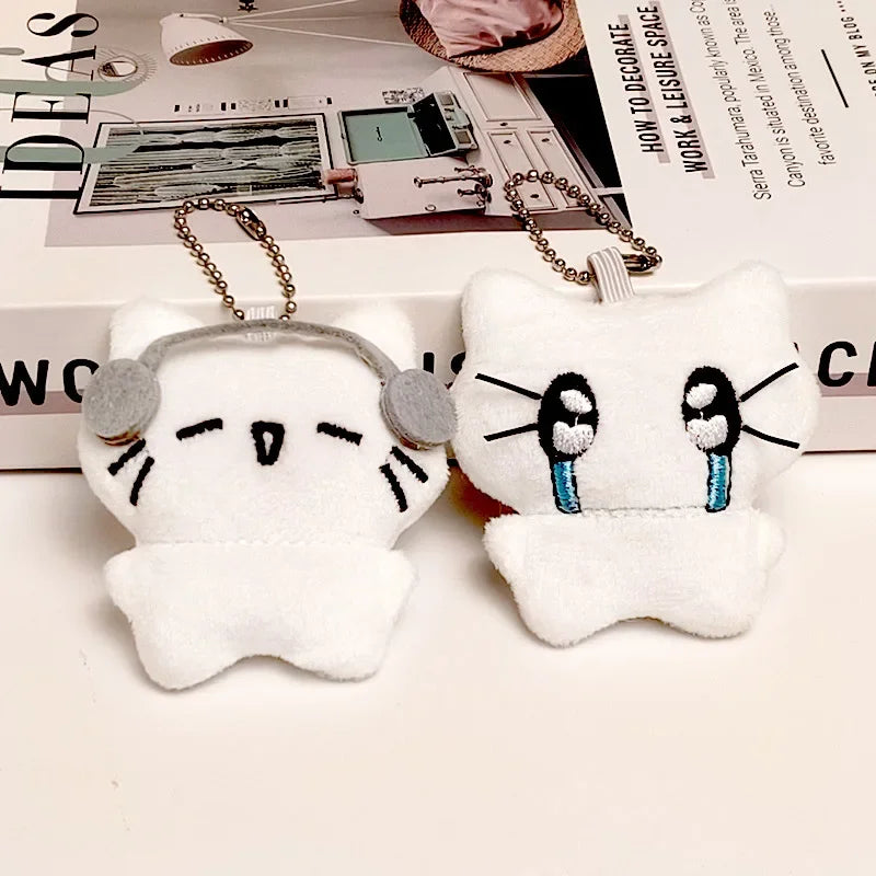 1-20PCS Cute Headphones Kitten keychain