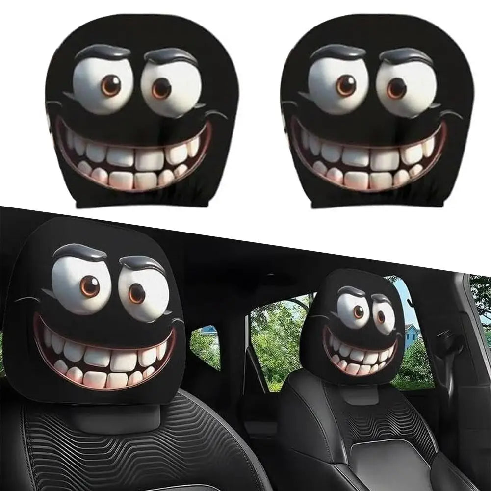 2pc Funny Car Headrest Cover