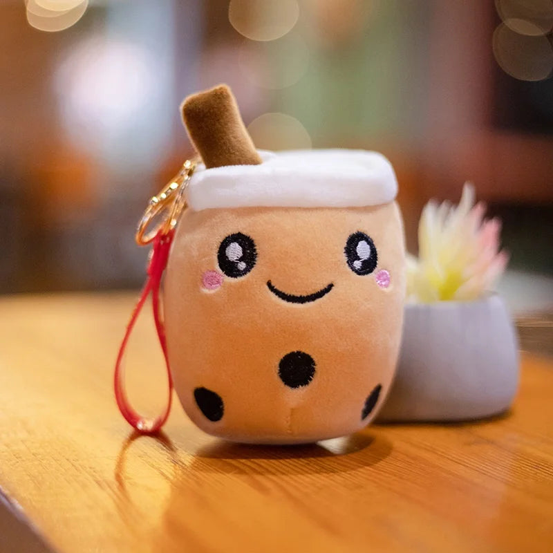 Cute milk tea keychain