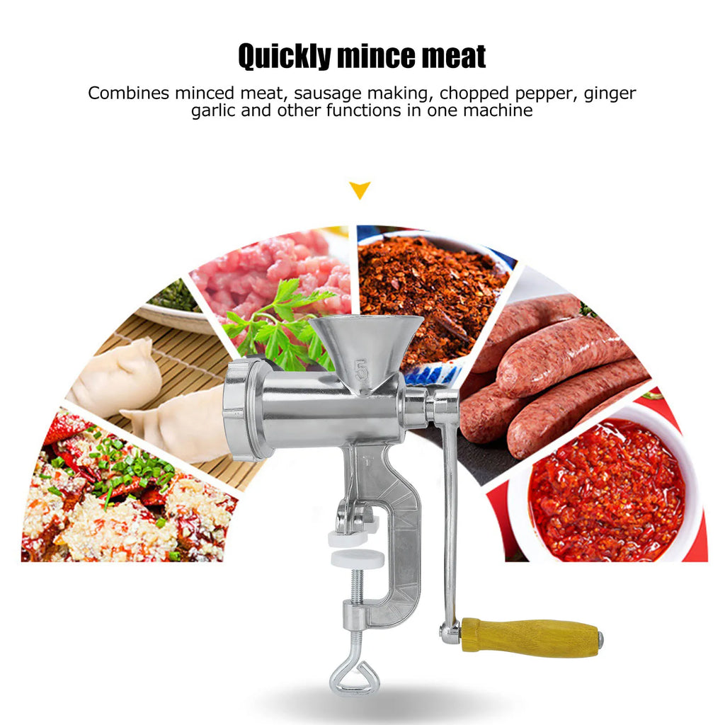 Household Aluminum Alloy Manual Sausage Meat Grinder Pepper Spice Grinding Machine Kitchen Tool Manual Grinder Grinding Machine