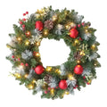 Elegant Red Christmas Wreath LED