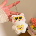 Multicolor Plush Cat Keychain