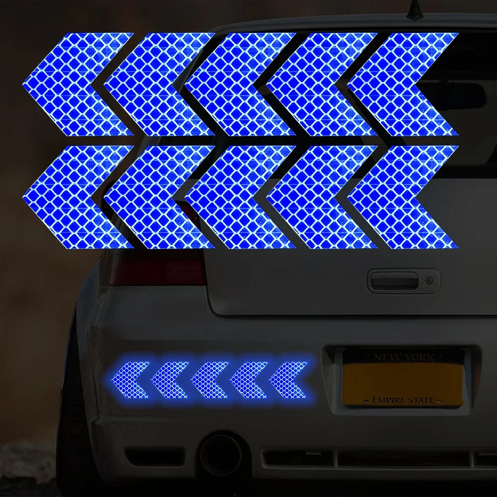 10 Pcs/Set Car Sticker Reflective Arrow Sign