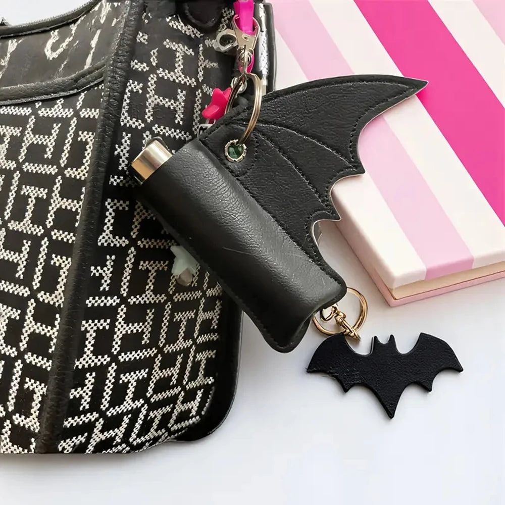Hallowmas Bat Lip Balm Holder Keychain