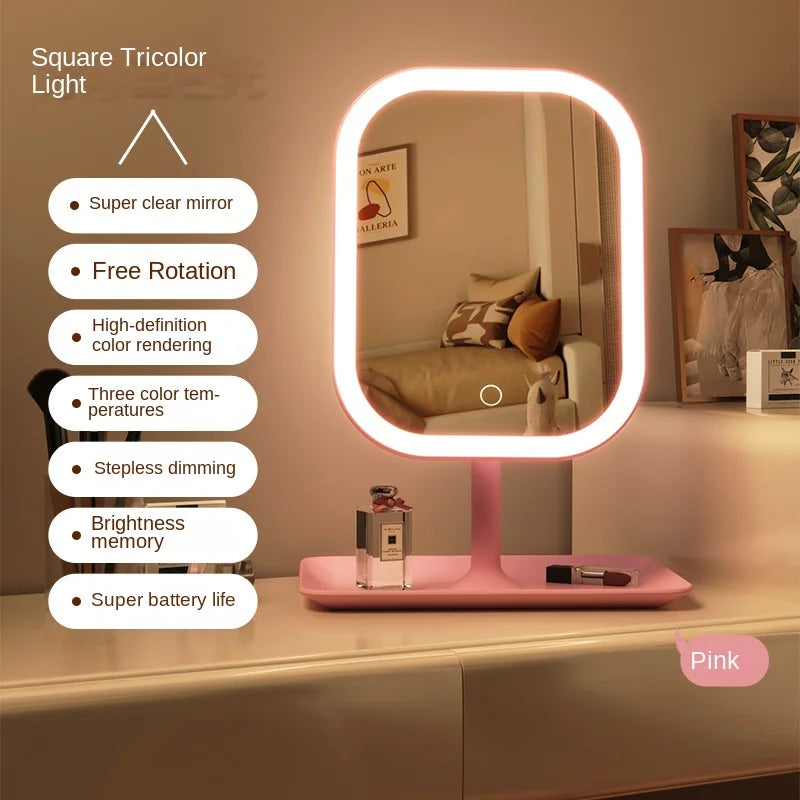 Niche Modern Desktop Vanity Mirror 3 Color Light LED
