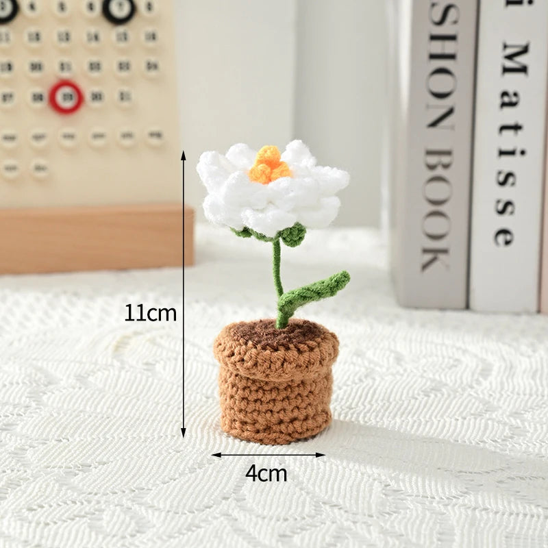 Crochet Flowers Potted Valentine's Day Gift