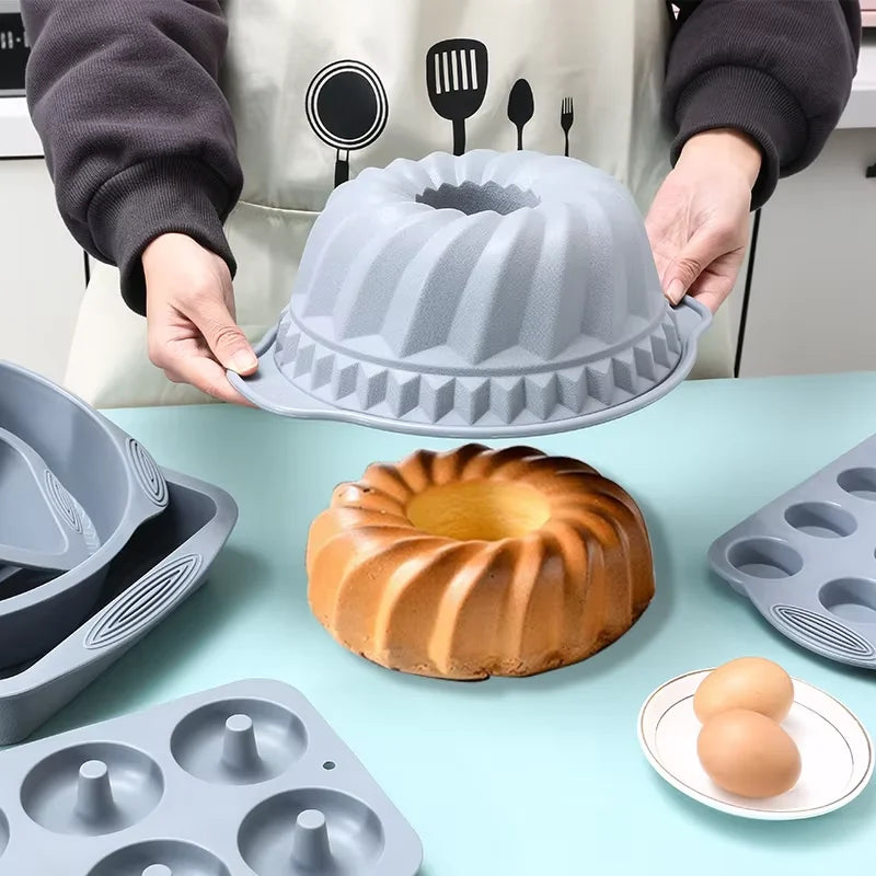 Gray Silicone Cake Pan High Temperature Resistant