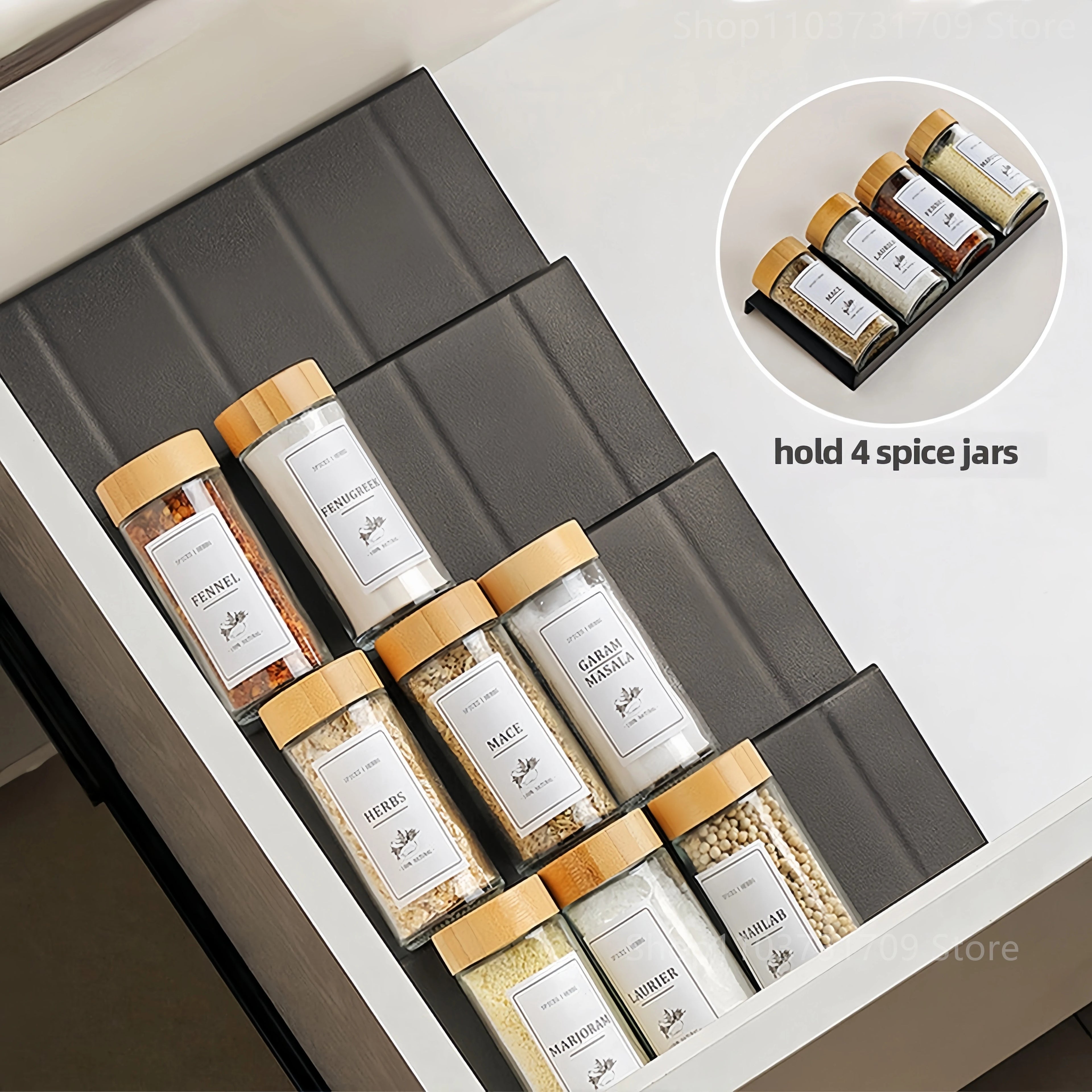 Kitchen Spice Drawer Organizer