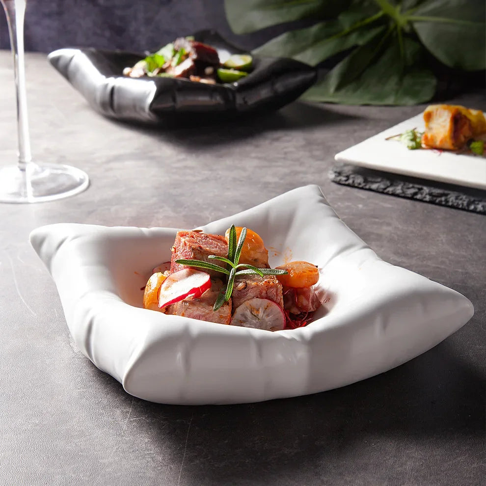 creative white high-end hotel square plate