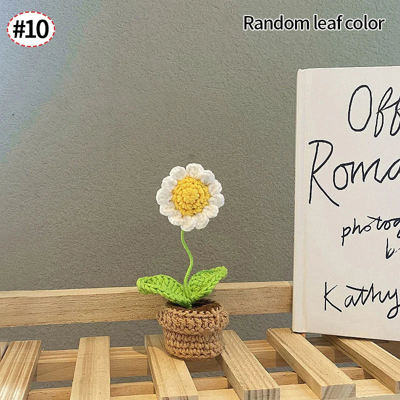 Crochet Flowers Potted Valentine's Day Gift