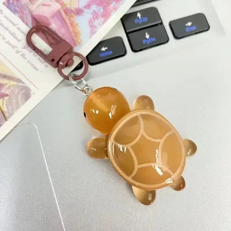 1/8Pcs Colorful Luminous Turtle Keychain