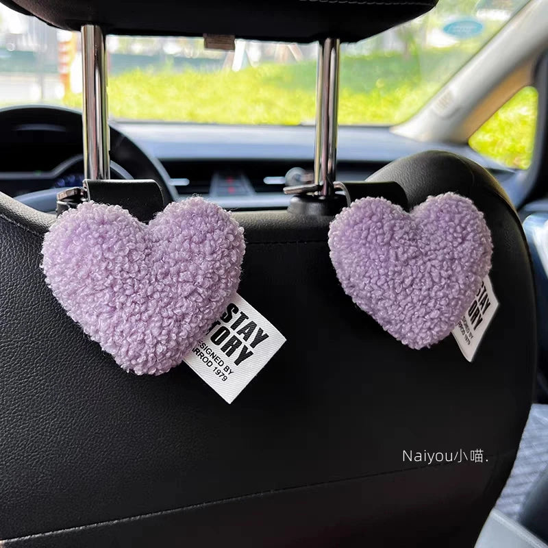 2pcs Cute Retro Red Heart Car Seat Back