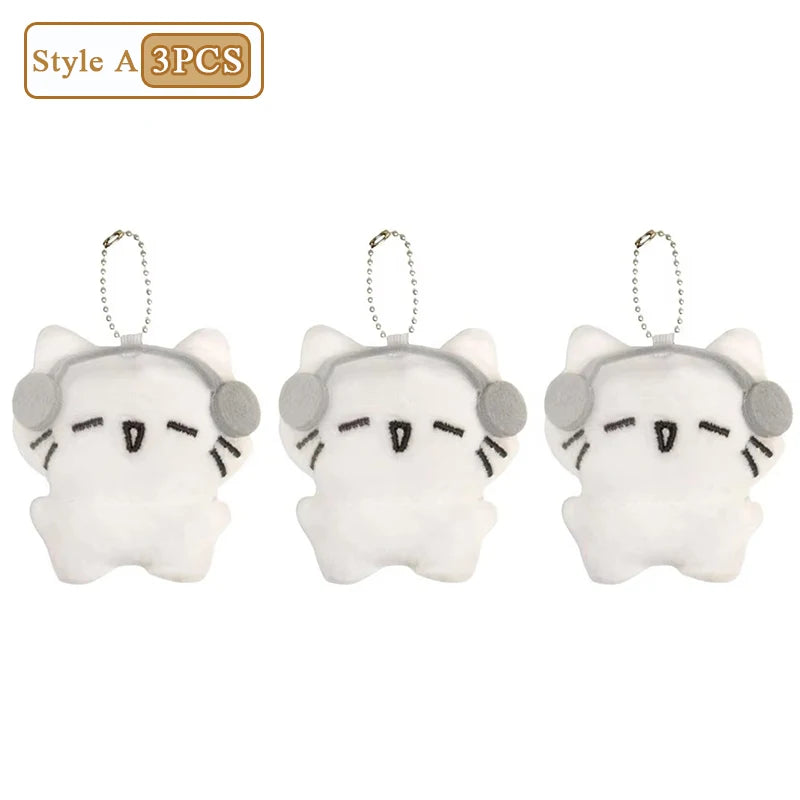 1-20PCS Cute Headphones Kitten keychain