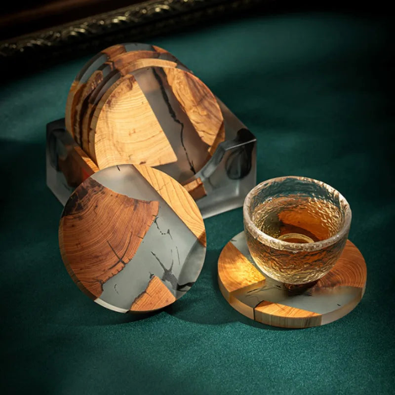 Tea Resin Pine Coasters