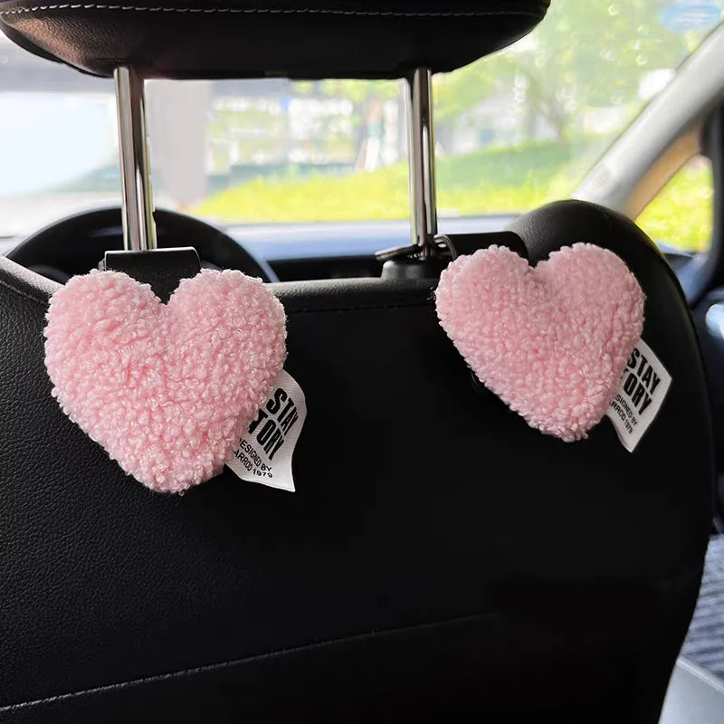 2pcs Cute Retro Red Heart Car Seat Back