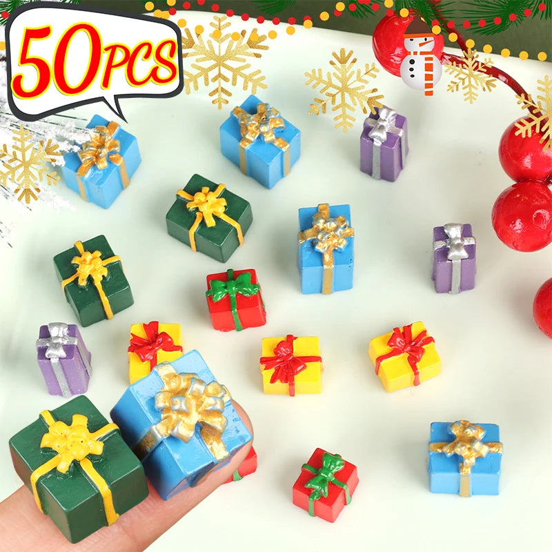 10/50pcs Colorful Resin Gift Box Christmas