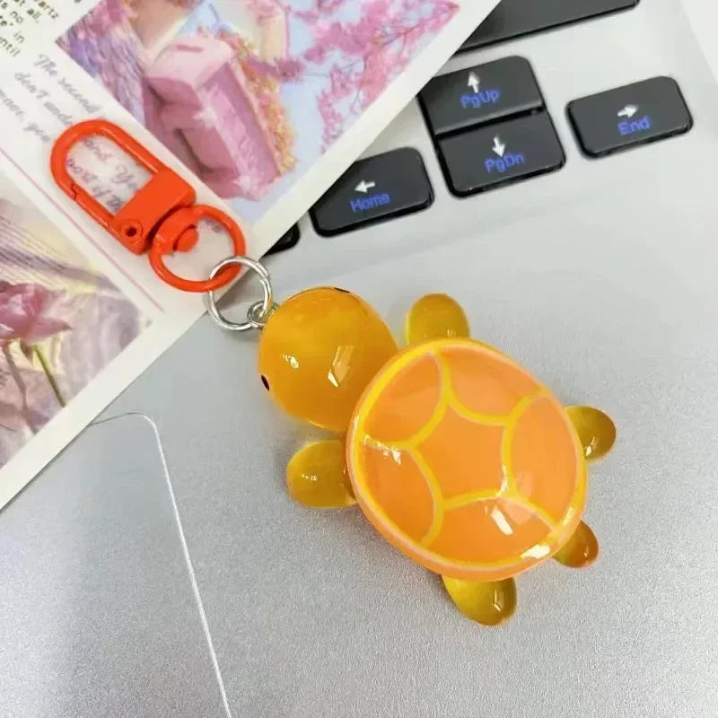 1/8Pcs Colorful Luminous Turtle Keychain