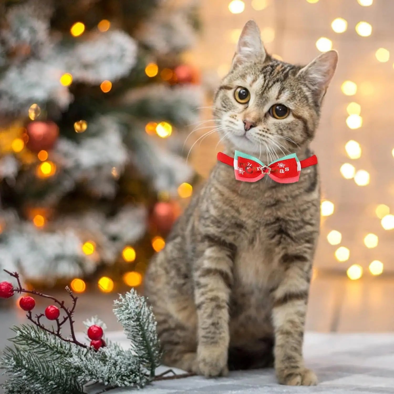 Christmas Dog Bow Tie Collar