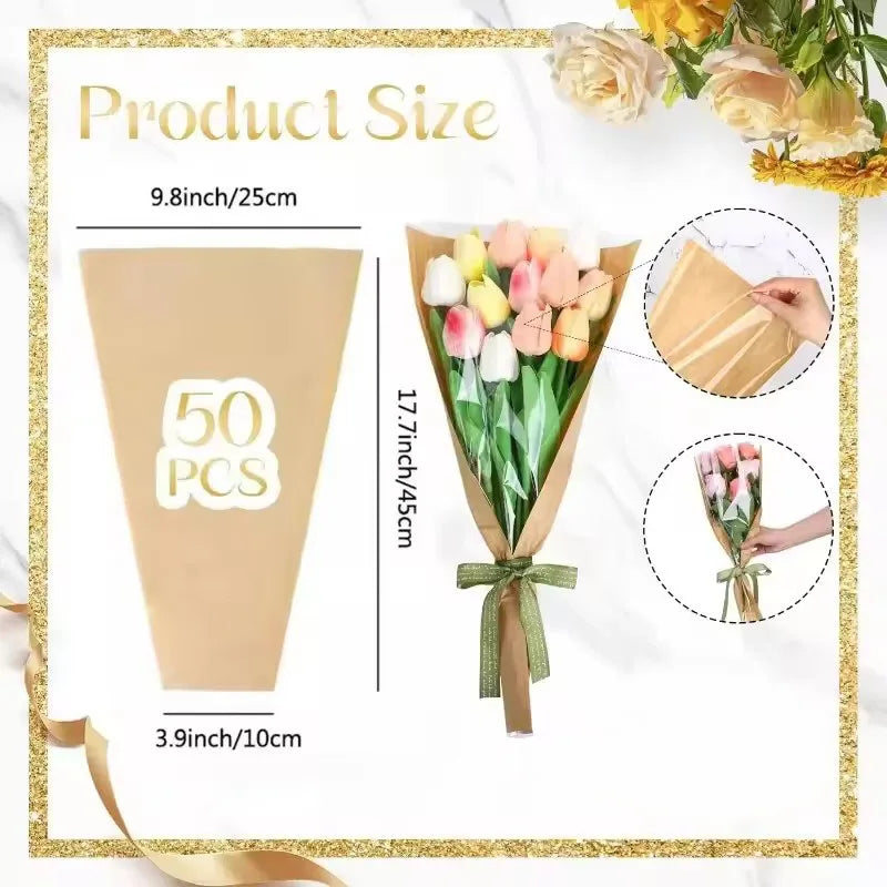 50pcs Flower Bouquet Bag