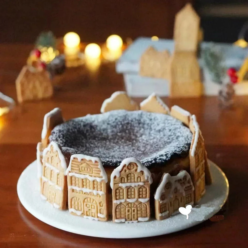 4Pcs Christmas Gingerbread House Pattern Cookie