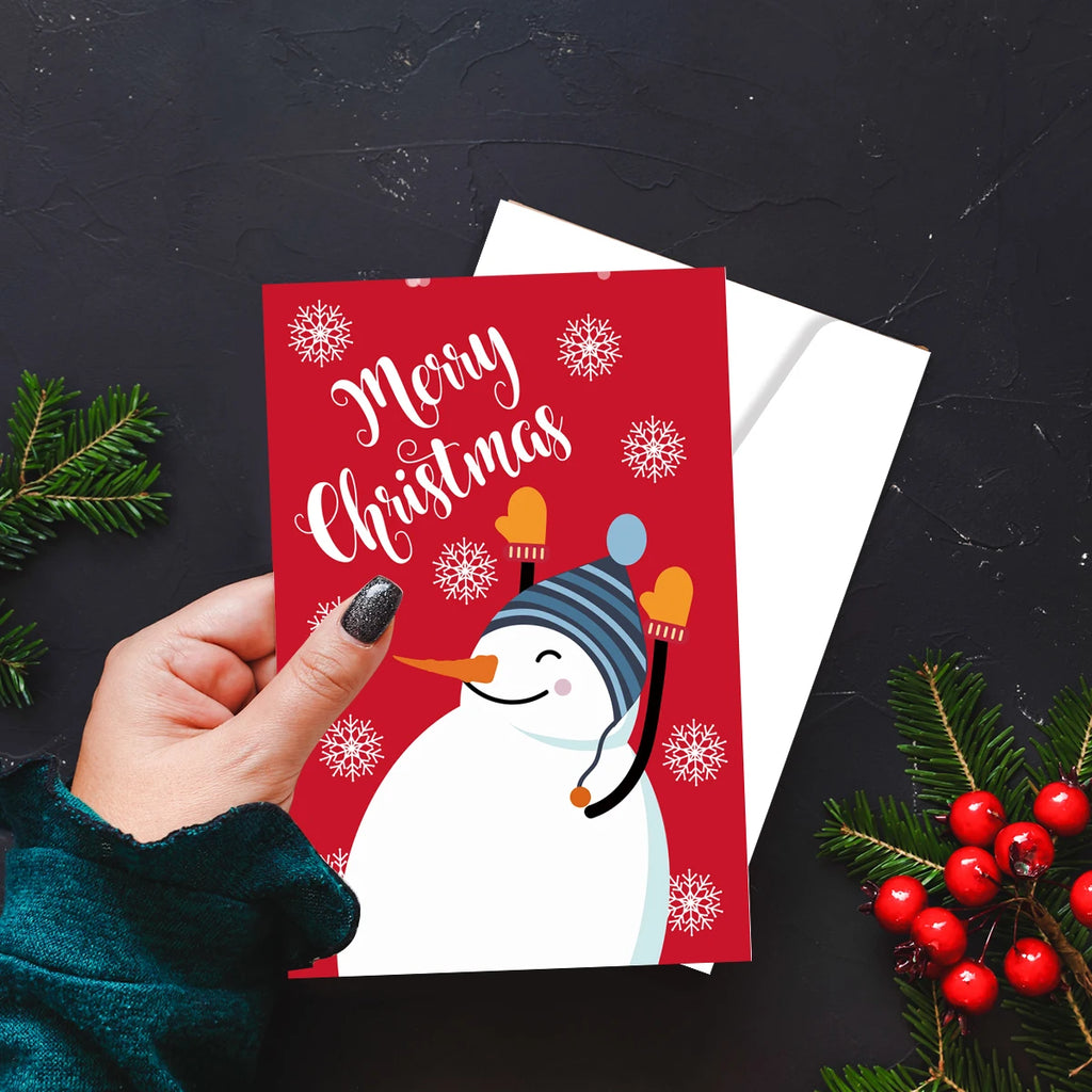 26pcs/1set Merry Christmas Fold Greeting Cards