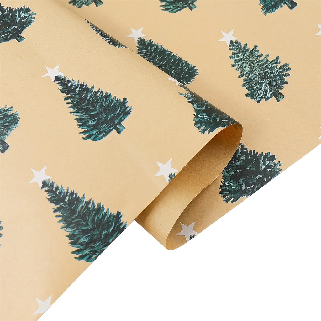 Festive green Christmas wrapping paper