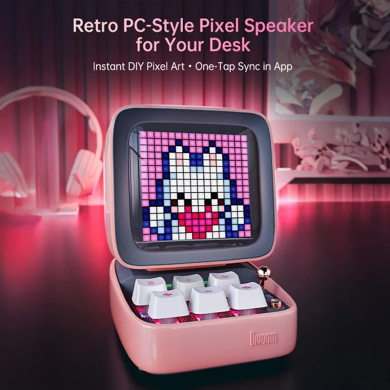 Divoom Retro Pixel Art Bluetooth Portable Speaker Alarm Clock