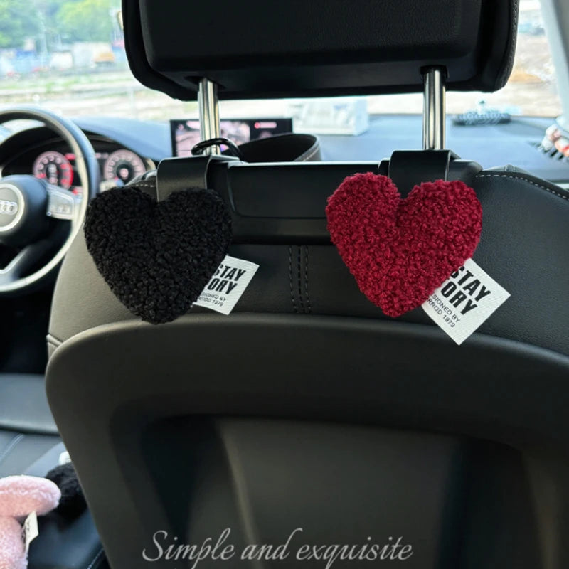 2pcs Cute Retro Red Heart Car Seat Back