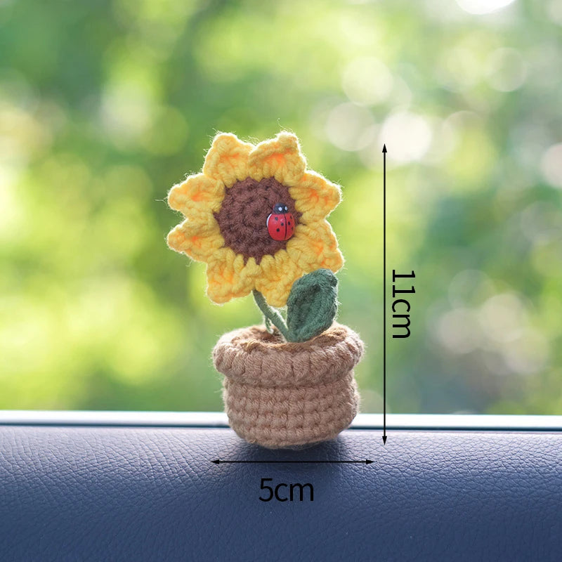 Crochet Flowers Potted Valentine's Day Gift