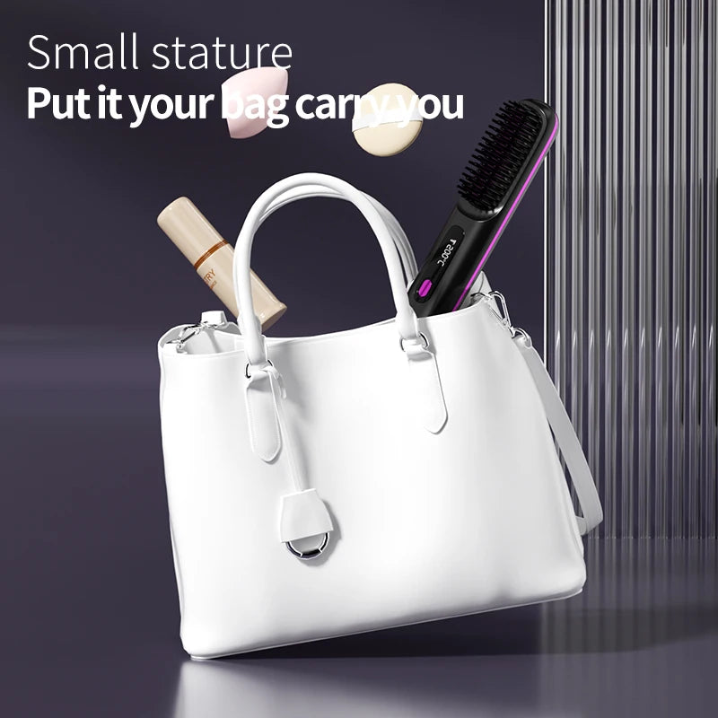 Electric Hot Air Brush Ceramic Hair Straightener Comb