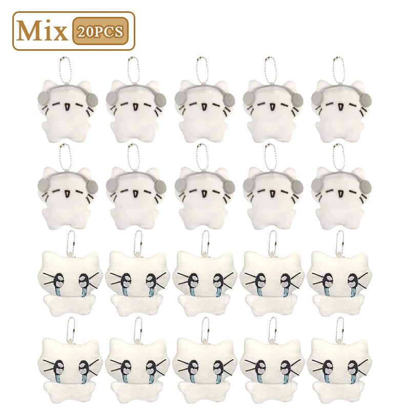1-20PCS Cute Headphones Kitten keychain