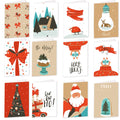 26pcs/1set Merry Christmas Fold Greeting Cards