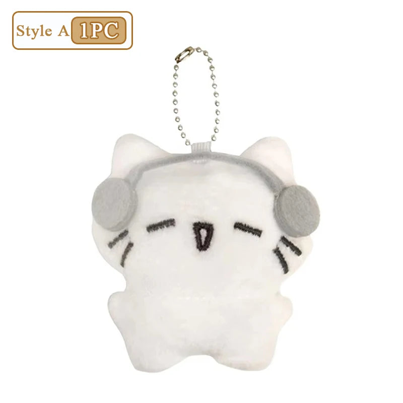 1-20PCS Cute Headphones Kitten keychain