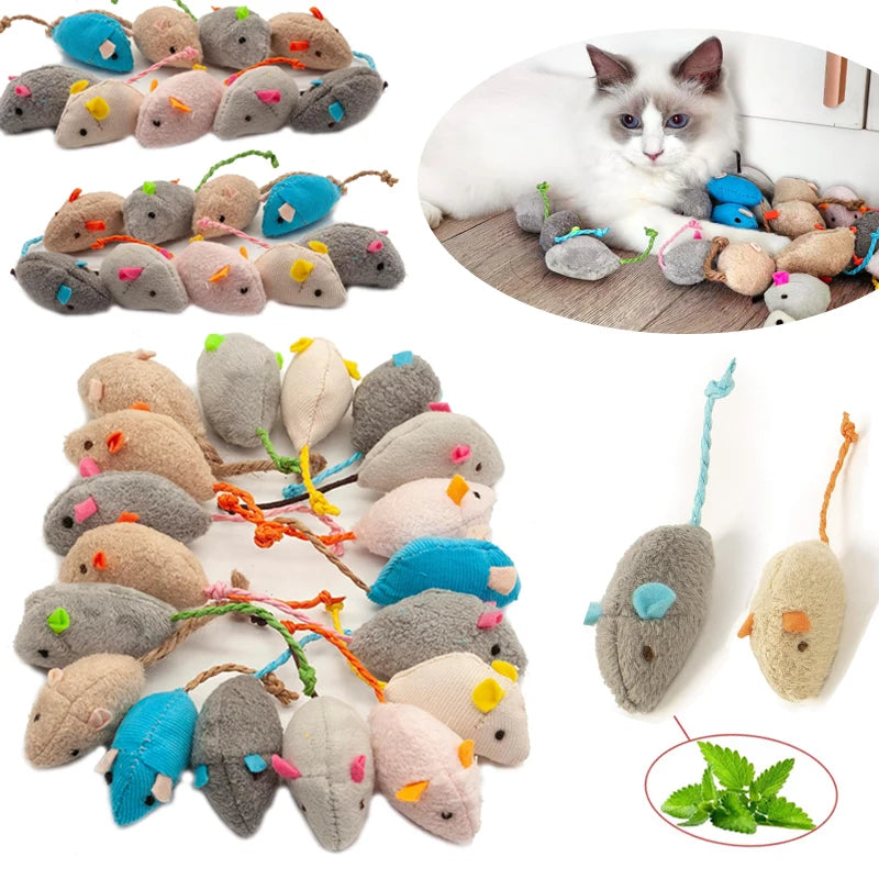 3/200pcs Rattle Cat Mouse Toys