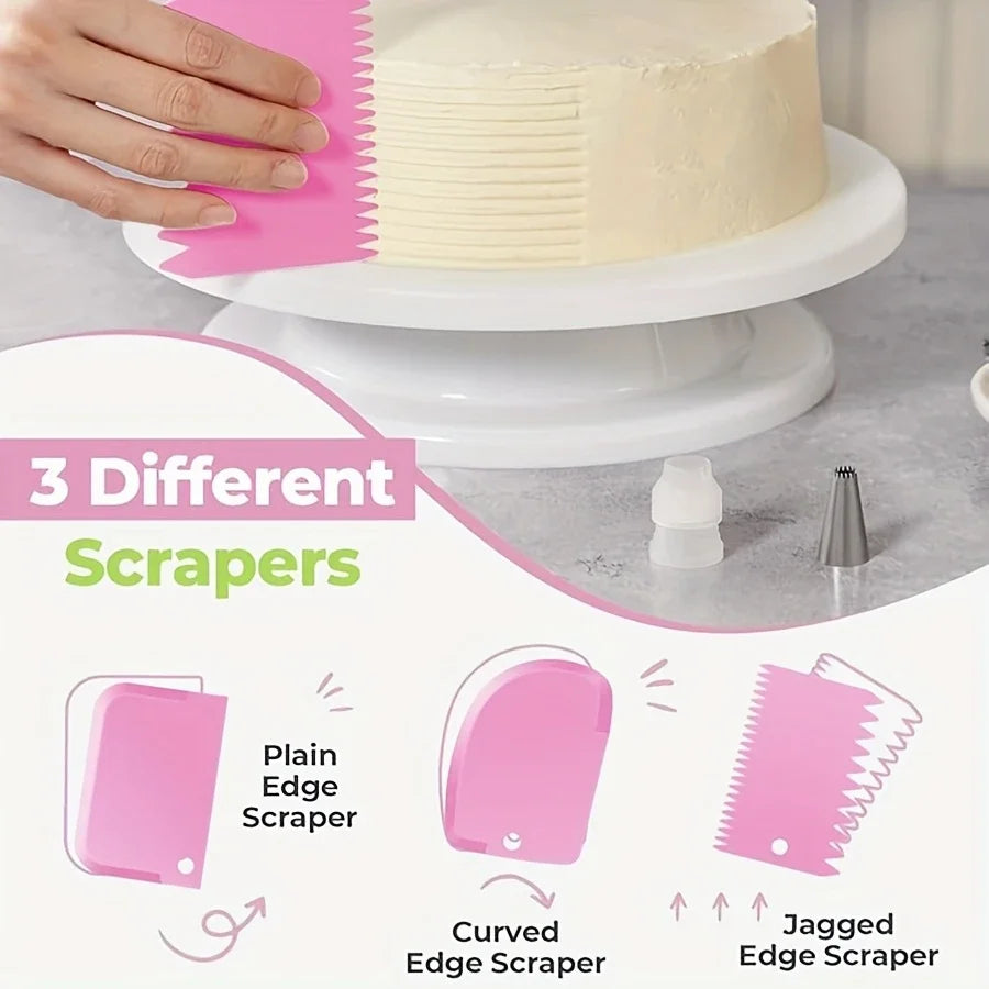 80PCS Cake Decorating Set-Non-Slip Turntable