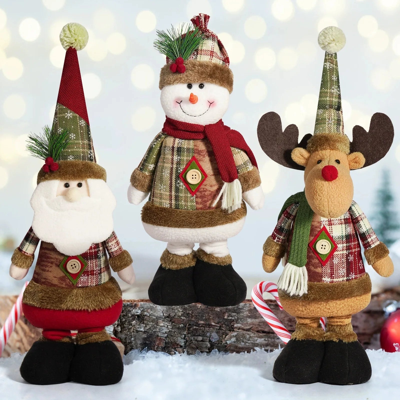Retractable Santa Snowman doll
