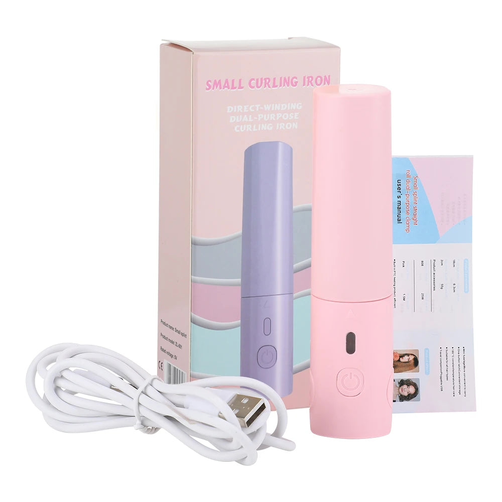 Portable Hair Straightener Mini Curling Iron Women