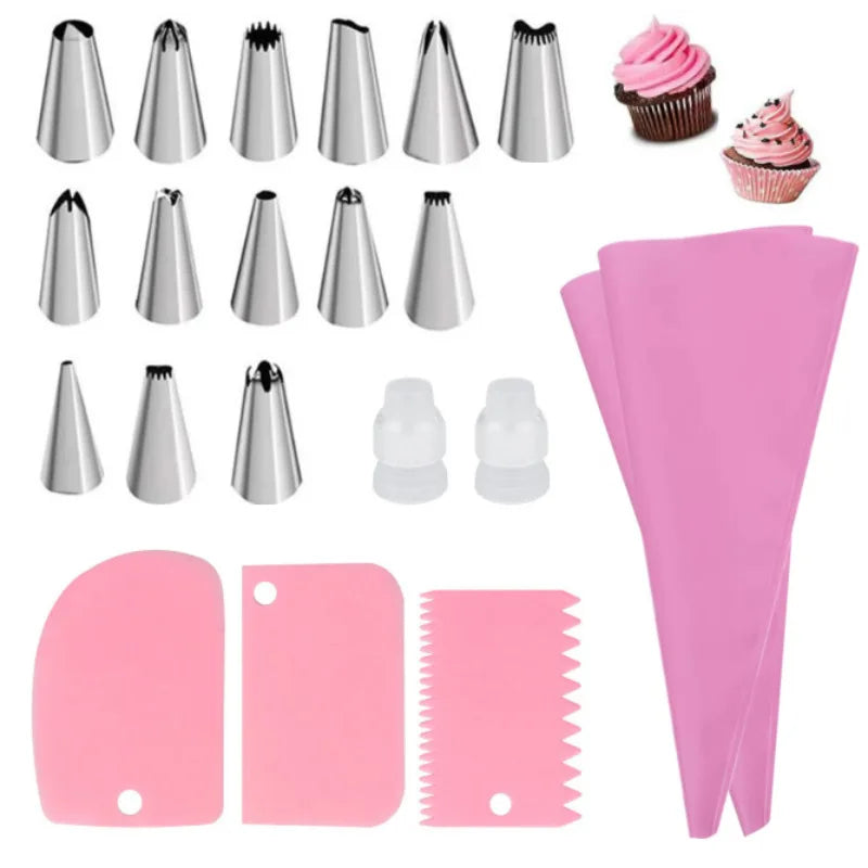 Silicone Piping Bags and Tips Set Cake