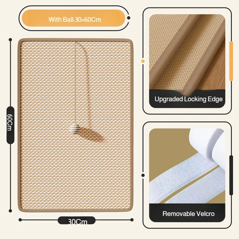 Cat Sisal Mat Furniture Wall